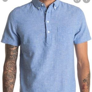 Onia “ josh “ chambray / linen blue shirt